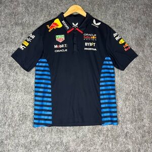 Red Bull Racing F1 black polo shirt Size M #racing #motorsport
